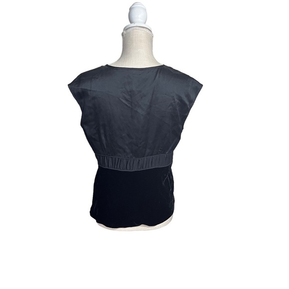 Talbots Womens Black Silk & Rayon Faux Wrap Sleeveless V-Neck Blouse Size 10 Lux - Picture 5 of 14
